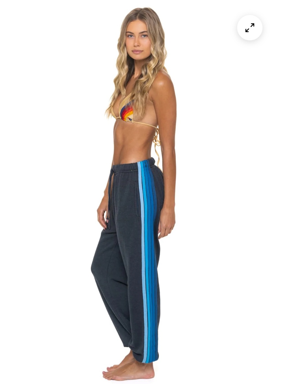5 STRIPE SWEATPANTS - CHARCOAL // BLUE